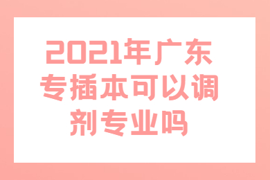 2021年广东专插本可以调剂专业吗?