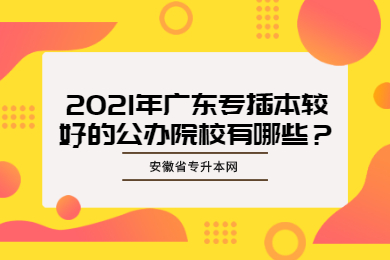 2021年广东专插本较好的公办院校有哪些？