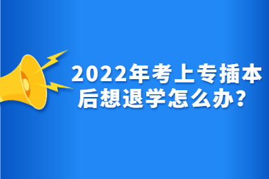 2022年考上专插本后想退学怎么办？