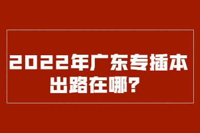 2022年广东专插本出路在哪？