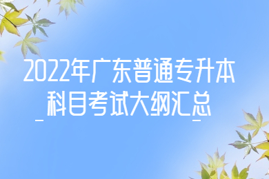 2022年广东普通专升本科目考试大纲汇总