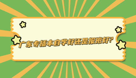 广东专插本自学好还是报班好?