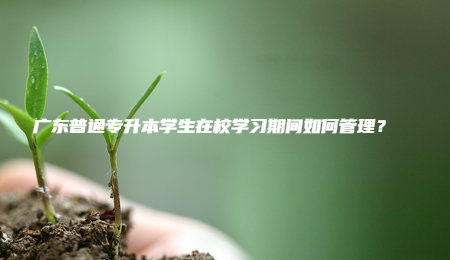 广东普通专升本学生在校学习期间如何管理?.jpg