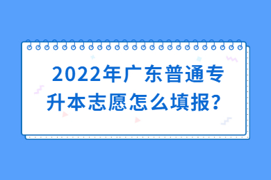 2022年广东普通专升本志愿怎么填报?