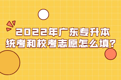 2022年广东专升本统考和校考志愿怎么填？